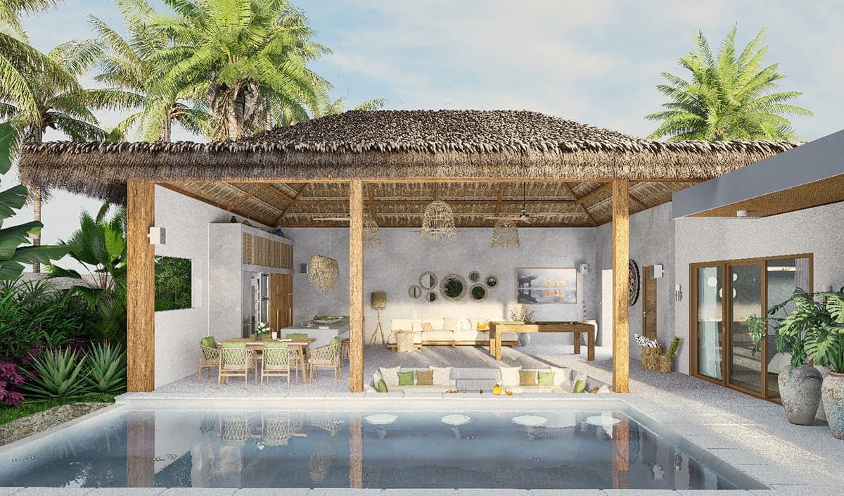 TK-Sunset-Villa-typeD-livingroom-kitchen-bedroom TK Sunset - Samui - Villa type D